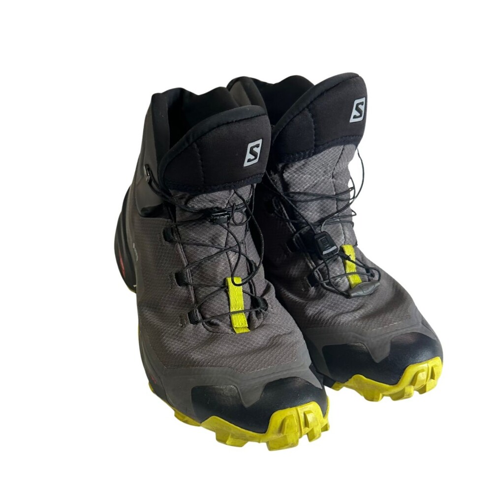 Salomon Cross Hike Mid GTX Men's Size 11 Hiking Boots Gore-Tex Gray Black Lime - Picture 2 of 11